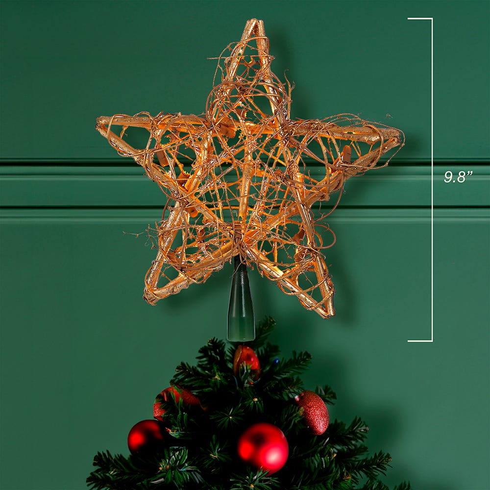 Kurt Adler 20-Light Gold Rattan Star